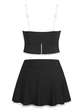 ZAFUL Women's High Waisted Bikini Set Two Piece Swimsuit Scoop Neck Spaghetti Straps Swim Skirt Bathing Suit